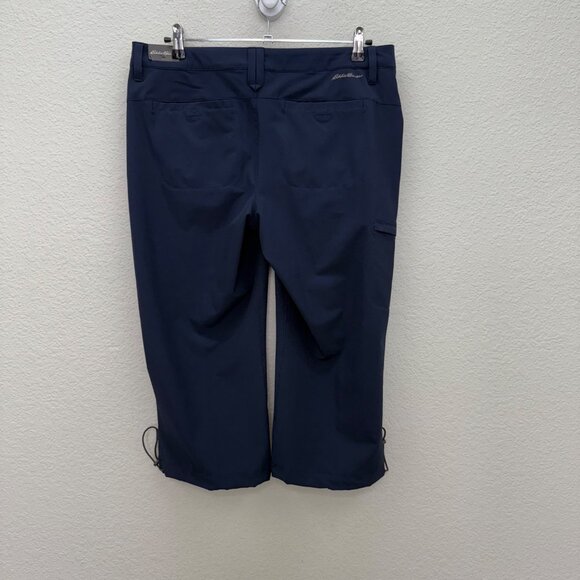 Eddie Bauer Atlantic Blue Capri Performance Stretch Quick Dry Pant Womens 10 NEW - Picture 6 of 10